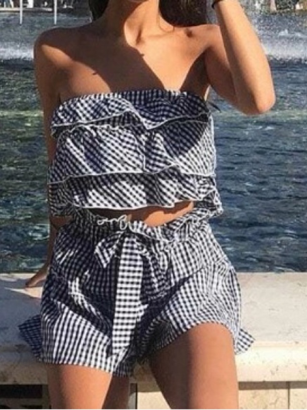 Amazon Gingham Set 🖤🤍